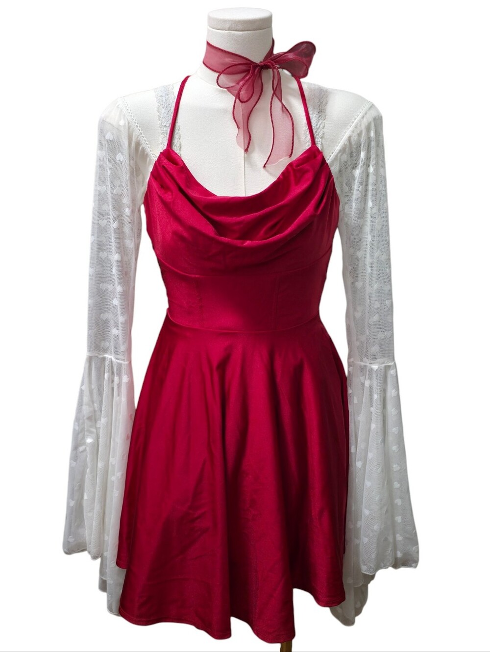 City Studios red mini dress with tie back